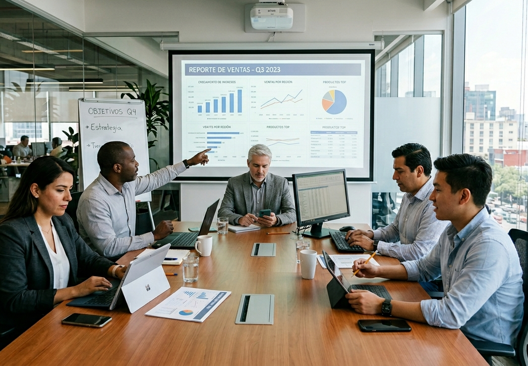 Personas en sala de juntas